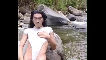 I played with my cock on river until i cum