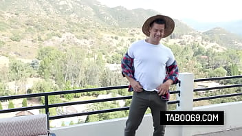 Curvy teen nympho gets her pussy drilled while her stepdad watch