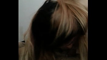 Young latina sucks huge white cock