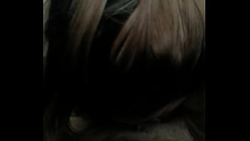 Young latina sucks huge white cock