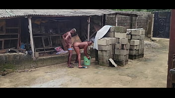 African mummy was bathing and her neighbor came to peep at her and they fucked hard