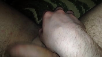 Skinny shaved amateur show his balls