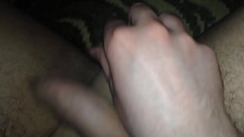 Skinny shaved amateur show his balls