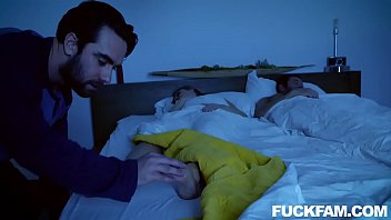 Stepson fondles britney amber tight milf body while she is resting