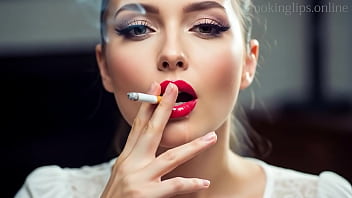 Smoke fetish smoking girl red lipstick ai movie