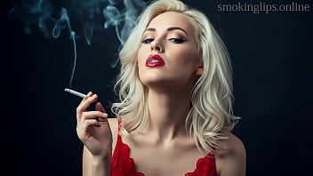 Smoke fetish smoking girl red lipstick ai movie