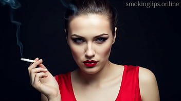 Smoke fetish smoking girl red lipstick ai movie
