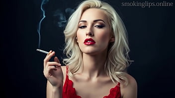 Smoke fetish smoking girl red lipstick ai movie