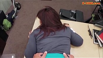 Milf with big boobs sells her husbands stuff for bail