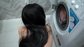 Stepsister in law stuck in washing machine