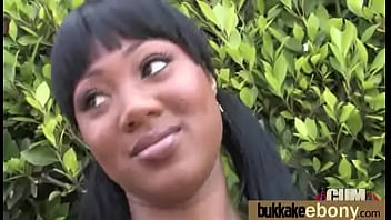 Ebony gets fucked in all holes by a group of white dudes 11