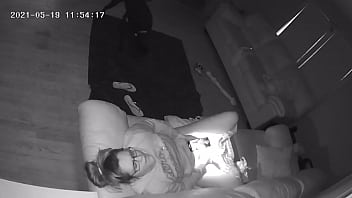 Bitch plays with her pussy in my living room spy cam Bitch plays with her pussy in my living room spy cam