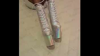 Total silver and fishnet pantyhose