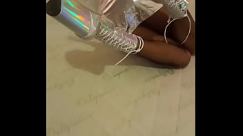 Total silver and fishnet pantyhose