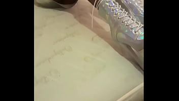 Total silver and fishnet pantyhose