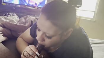 Pushing her throat to the limit