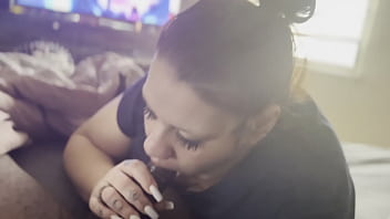 Pushing her throat to the limit