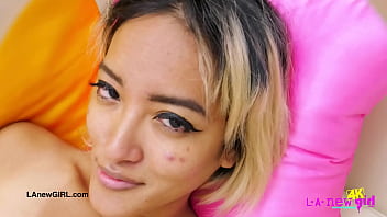 Elegant teen model naked close up