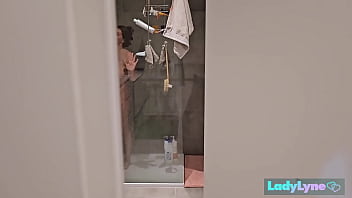 Ladylyne caught masturbating in the shower by bbc shadow dimitri