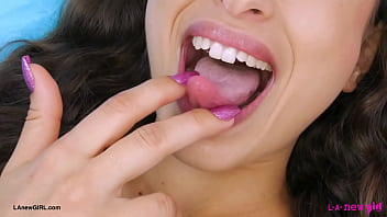 Deep brunette runway model naked close up