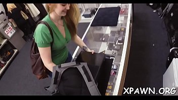 Beautiful dilettante is in shop