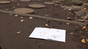 Make dirty shoe footprints on a white notebook