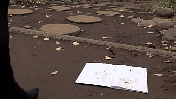 Make dirty shoe footprints on a white notebook