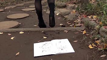 Make dirty shoe footprints on a white notebook