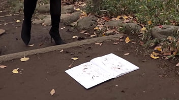 Make dirty shoe footprints on a white notebook