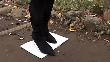 Make dirty shoe footprints on a white notebook