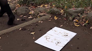 Make dirty shoe footprints on a white notebook