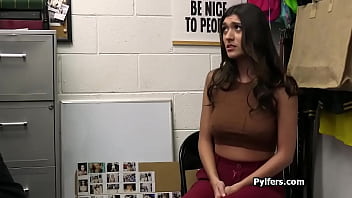 Camera from below films a hot thief getting hammered from behind