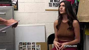 Camera from below films a hot thief getting hammered from behind