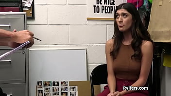 Camera from below films a hot thief getting hammered from behind