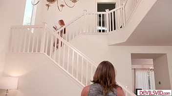 My friend's redhead stepmom sophia locke comes down naked and saw me getting hard milf lets me fuck her pussy while i grab and squeeze her big tits