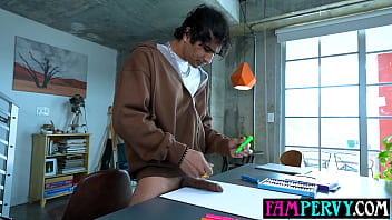 Small tits blondie enjoying her stepbrothers huge black cock