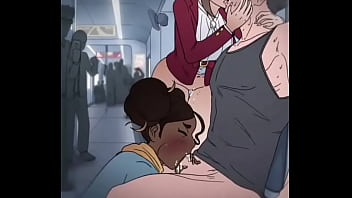 Comiendo en el tren artista derpixon