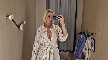 Spying on a blonde with a big ass no panty in a public Spying on a blonde with a big ass no panty in a public