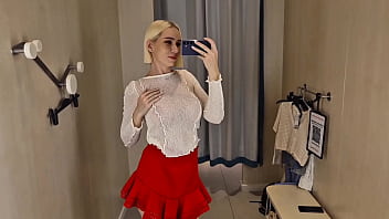 Spying on a blonde with a big ass no panty in a public Spying on a blonde with a big ass no panty in a public