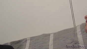 Kinky sinn sage uses her feet to jerk her bf's hard cock