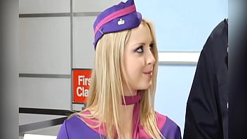 Flight attendants sunny lane & eva angelina in a 3some with eric swiss