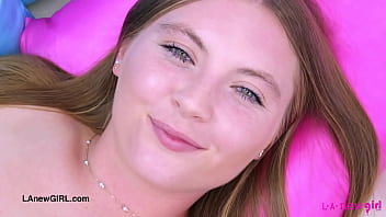 Radiant blonde beauty naked close up