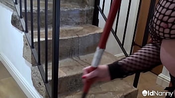 British milf auntie trisha solo stair play oldnanny