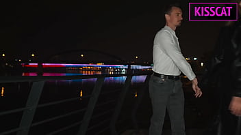 Hottie with tattoo on big tits in leather coat gets fucked hard in pov till cum inside pussy