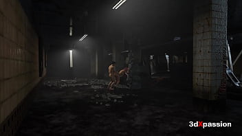 Glitch queen takes cock in all holes inside abandoned subway hardcore fuck & cum