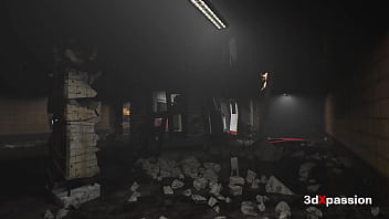 Glitch queen takes cock in all holes inside abandoned subway hardcore fuck & cum