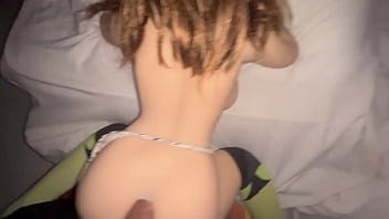 Pull my panties aside and shove your huge cock in my ass young woman with perfect buttocks receiving anal sex