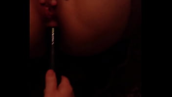 Wife masturbating with dildo in ass