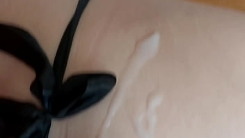 Latina stepmom gets huge cumshots in her ass and pussy after masturbating