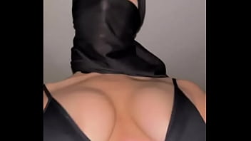 Hijab slut caresses her boobs • solo muslim tease with jiggly arab titties